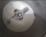 A picture of step 1 of Rice Chilla.