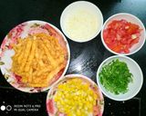 A picture of step 1 of Kurkure corn chaat.