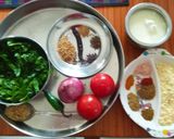 A picture of step 1 of Healthy and yummy Palak kadhi.