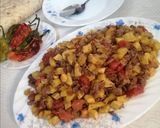عکس مرحله 1 از دستور خوراک گوشت چرخ کرده