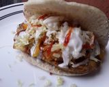 Foto del paso 7 de la receta: Pan🥐 turco relleno con milanesas de berenjena🍆 y calabacín🌮