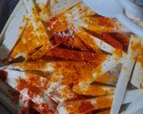 A picture of step 3 of Spicy Taro French Fries.