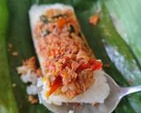 Foto langkah ke 6 dari resep Nasi Bakar Isi Sei Tuna Pedas.