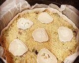 A picture of step 5 of Leek, Chicken, Mushroom, and Goat Cheese Tart.