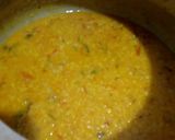 A picture of step 3 of Punjabi dal tadka with salad and roti.