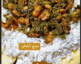 عکس مرحله 2 از دستور پلو میگو با ته دیگ سیب زمینی