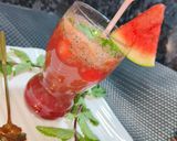 A picture of step 8 of Super Cooling and Refreshing Watermelon Strawberry mocktail.