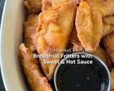 A picture of step 5 of Breadfruit fritters with hot & sweet sauce.