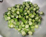 A picture of step 2 of Masaladar Bhindi.