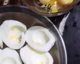 A picture of step 1 of Devil Egg one bite.