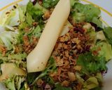 Foto del paso 5 de la receta: Ensalada tibia amb, Gouda, champinyons, bacon i cruient de cebolla