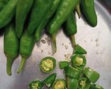 A picture of step 1 of Instant Green Chilli Pickle.