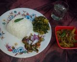 A picture of step 12 of Mach e vat e bangali-a lunch thali.