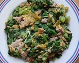 รูปขั้นตอนการทำที่ 3 ของ ผักกวางตุ้ง&หมูสับผัดไข่