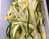 A picture of step 2 of Mushroom and garlic sauce with courgette ribbons and pan fried steak.