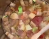 A picture of step 3 of Fresh Minestrone with Tubettini and Vegetable Purée from Scraps.