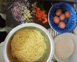 A picture of step 2 of Spaghetti and egg tomato curry.