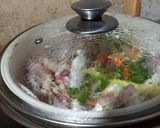 Hình bước làm 1 của món Cá nục, mực hấp cuốn bánh tráng