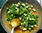 A picture of step 5 of Masala bhindi.
