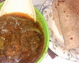 A picture of step 6 of Palak gosht.