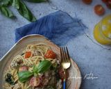 Foto langkah ke 8 dari resep Oseng Spaghetti Ayam dan tomat Cherry.