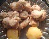 A picture of step 1 of Aloo kachalu.