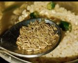 A picture of step 2 of Authentic Rickwach with Urad Dal and Colocasia leaves.