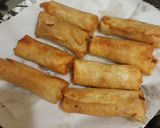 A picture of step 21 of Spring rolls with kimchi salad and schezwan sauce dip.