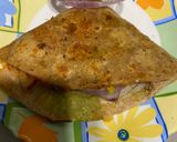 A picture of step 10 of Wrap & kebab from leftover bhaji.