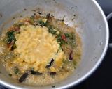 A picture of step 2 of Dal Palak.