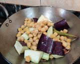 A picture of step 4 of EGGPLANT KABULI CHANA MASALA...