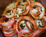 A picture of step 2 of Laccha Pyaz or Masala Pickled Onions.