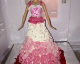 A picture of step 19 of Barbie doll cake.