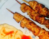 A picture of step 5 of Orange Chicken skewers.