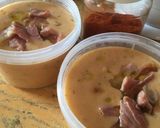 Krumplifőzelék sült sonkával recept fázis 4 fotója