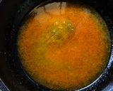 A picture of step 4 of Begun’r Ghonto / Eggplant Ghonto for lunch in Thakurbari style.
