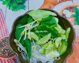 A picture of step 5 of Bún Mắm Nêm with Pork, Vietnamese Pork Sausage, and Head Cheese.