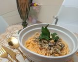 Foto del paso 7 de la receta: Fideos de arroz, con salsa leche de coco y hongos de pino ❤️🔥