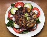 A picture of step 6 of California Farm Fried Polenta Cheeseburger.