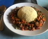 A picture of step 5 of Cous cous with liver sauce.
