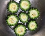 A picture of step 1 of Bitter Gourd Fritters.