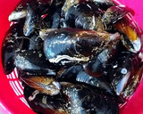 Foto del paso 1 de la receta: Mejillones rellenos de crema de mejillones al vapor