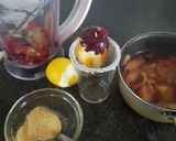 A picture of step 3 of Plum, grape and citrus rind juice.