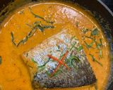 A picture of step 6 of Red curry Salmon with zucchini noodles 🍛 🍣.