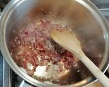 A picture of step 2 of Mexican tomato, chicken and refried bean soup.