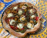 Une image de l'étape 20 de Tarte filo, oignon, chèvre et poivrons tricolores.