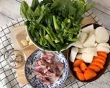 A picture of step 1 of Mixed Vegetable Stew Recipe Thai Style • Tom Jap Chai • ThaiChef Food.
