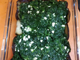 Lasaña de berenjena con espinacas y queso fresco