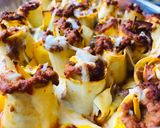 Une image de l'étape 8 de Petits rouleaux de lasagne en gratin.