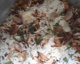 A picture of step 17 of Shahi Chana Masala biryani.